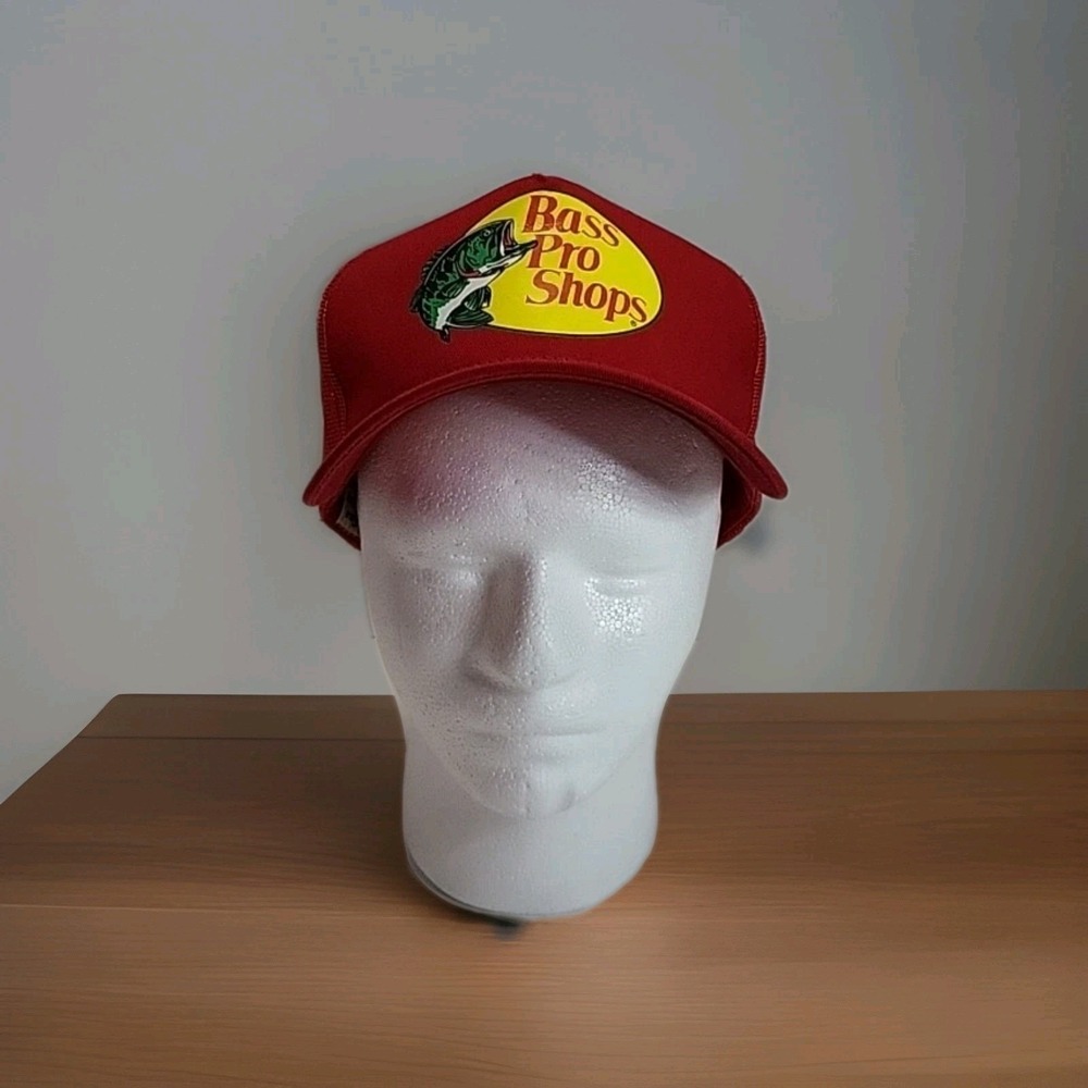 Bass Pro Shops Hat Cap Mesh Trucker Snapback Gone‎ Fishing Hunt Men Women - RED